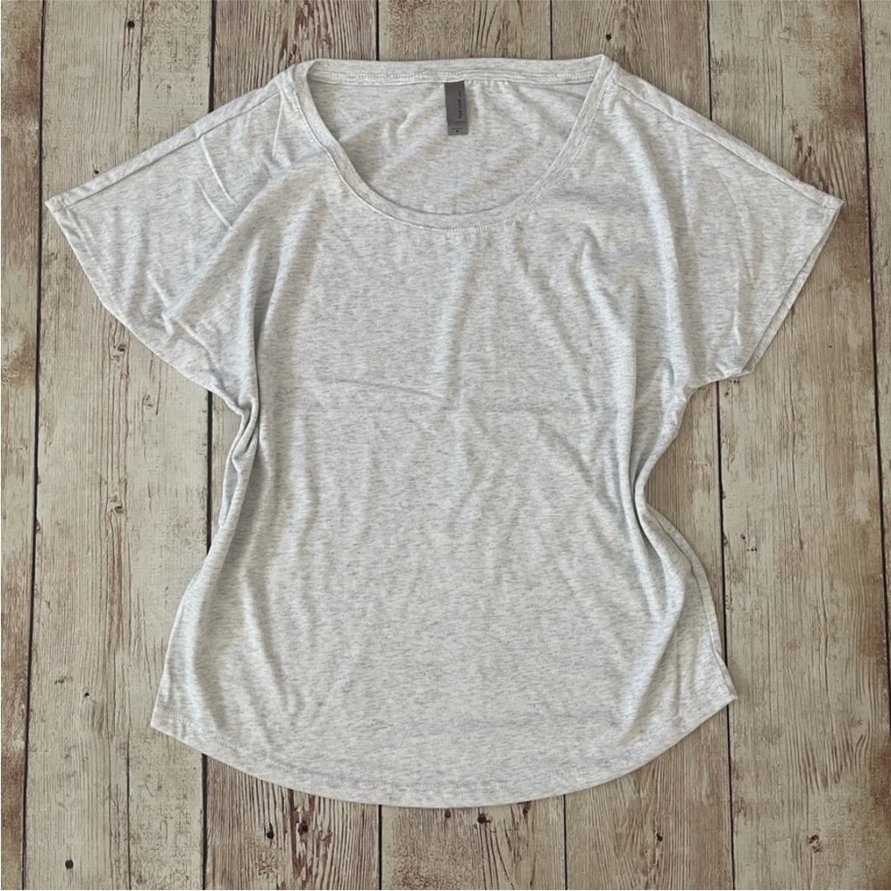 Next Level Apparel Heather White Short Sleeve Relaxed Tee Top Shirt